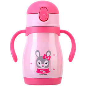 Yo Yo Monkey280ML儿童两用保温吸管杯OG1010（粉色）