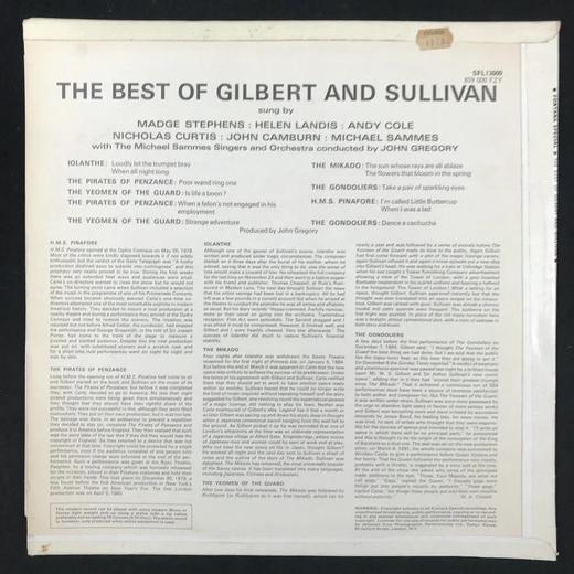 LP黑胶唱片 剧作家吉尔伯特与作曲家苏利文合作喜剧 杰作选 商品图1