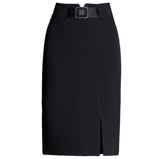 上海旗袍厂MYX-LD-92095新款高腰中长款包臀裙半身裙秋冬女开叉过膝长包裙显瘦一步裙 商品图4