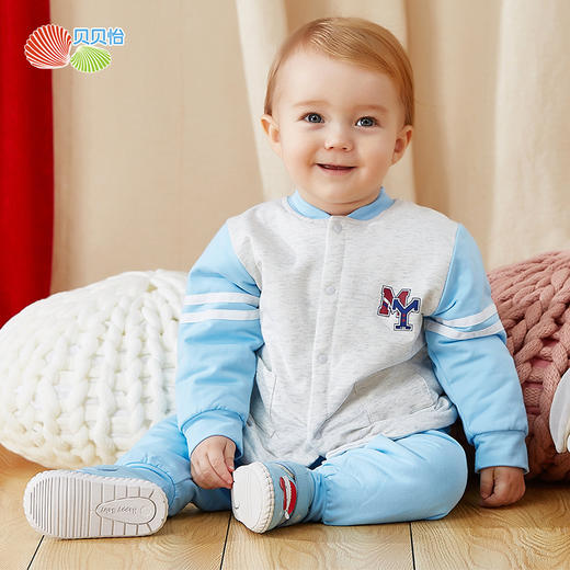 贝贝怡儿童秋衣秋裤宝宝婴儿保暖春秋冬男童女童全棉衣服外出服 商品图1