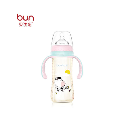 贝优能喝护型带柄自动宽口PPSU奶瓶300ml 商品图0