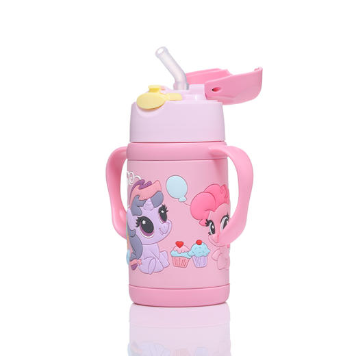My Little Pony双柄软胶吸管保温水壶300ml 商品图0