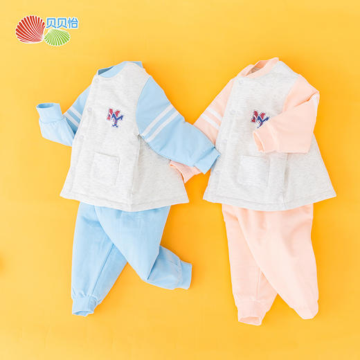 贝贝怡儿童秋衣秋裤宝宝婴儿保暖春秋冬男童女童全棉衣服外出服 商品图2