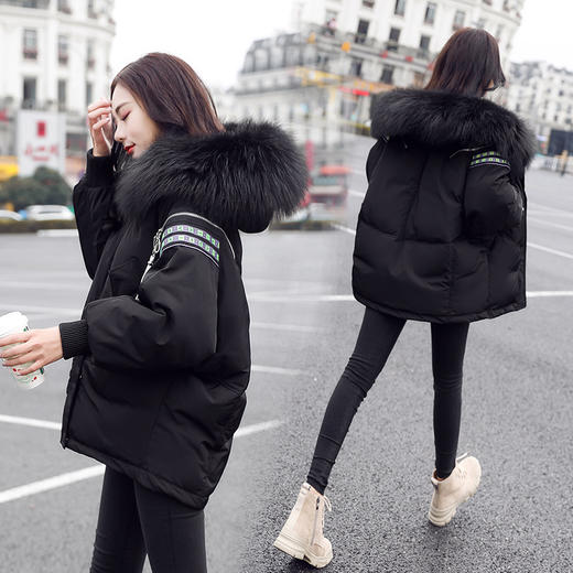 WZNH-ANY5619保暖时尚气质纯色百搭优雅连帽2020年冬季羽绒服 商品图3