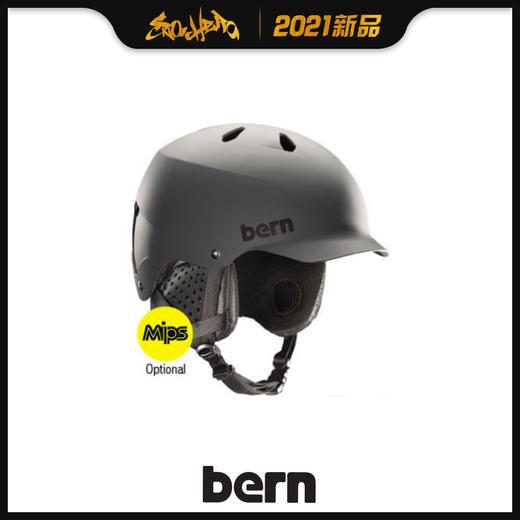 2021 BERN Watts Asian Fit HH Matte Grey w/ Black Liner 哑光灰 XXL 商品图0