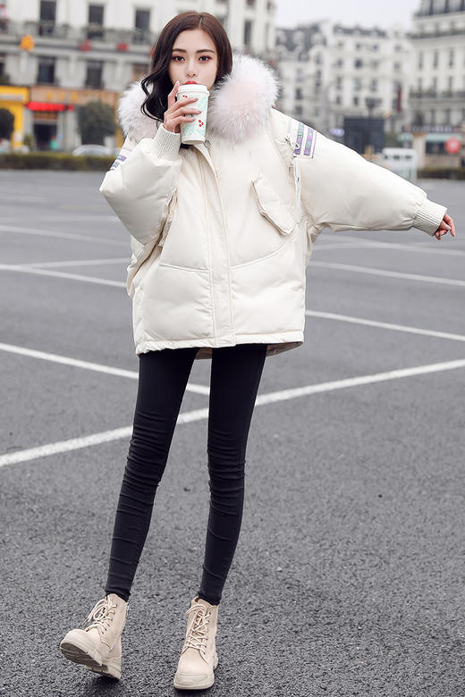 WZNH-ANY5619保暖时尚气质纯色百搭优雅连帽2020年冬季羽绒服 商品图5