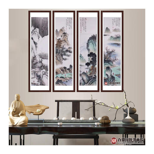 高云鹏《山水四条屏》34cm*138cm*4 山水四条屏作品 办公室/客厅/茶室挂画 商品图2