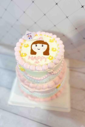 双层手绘女孩 下单前请仔细阅读商品详情