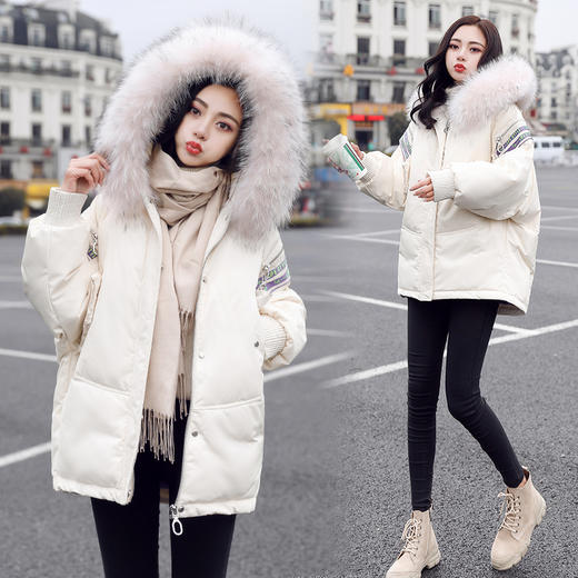 WZNH-ANY5619保暖时尚气质纯色百搭优雅连帽2020年冬季羽绒服 商品图0