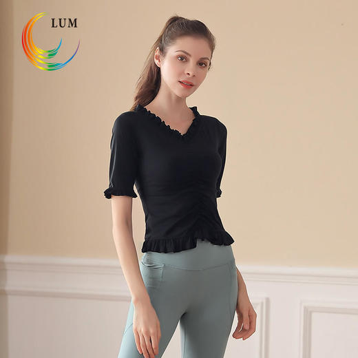 LUM39663露檬2020百褶款瑜伽中袖 商品图0