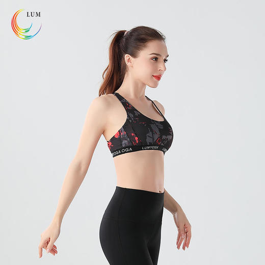 露檬瑜伽新款瑜伽BRA跑步健身背心无钢圈运动内衣含胸垫LUM19128 商品图2