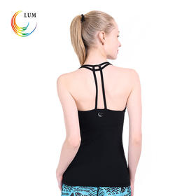 露檬瑜伽吊带背心女锦纶瑜伽服速干衣含胸垫LUM8266