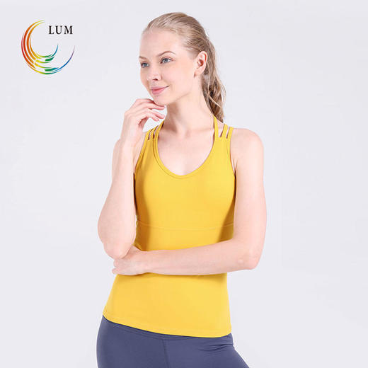 LUM29107露檬新款瑜伽背心锦纶面料裸感亲肤（含胸垫） 商品图2