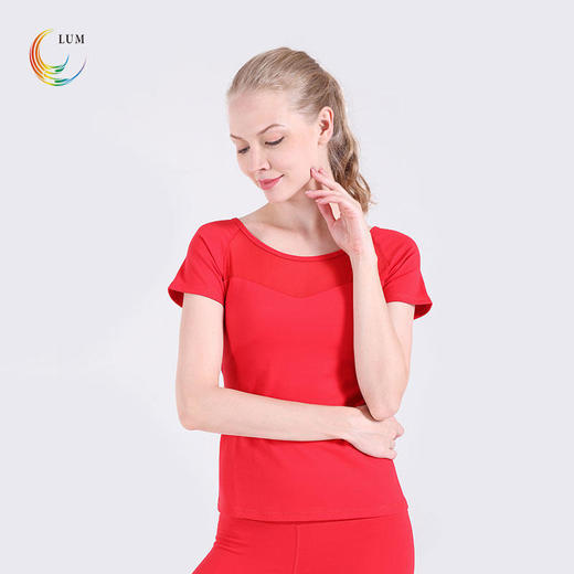 LUM39056露檬瑜伽短袖双面磨毛面料裸感（含胸垫） 商品图2