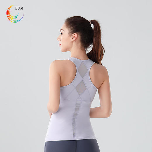 露檬瑜伽服裸感瑜伽背心锦纶面料含胸垫LUM29275 商品图1