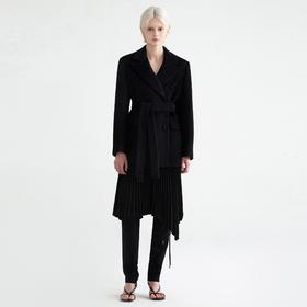 双排扣短款呢子大衣