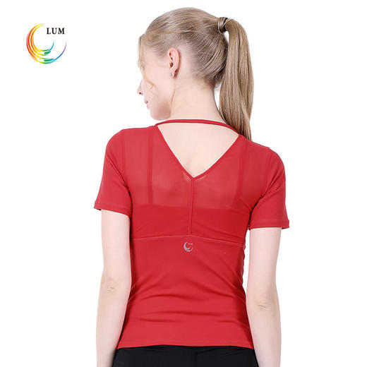 LUM39023露檬瑜伽短袖瑜伽T恤锦纶瑜伽服（含胸垫） 商品图1