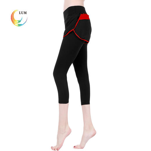LUM79131露檬假两件瑜伽七分裤 商品图2