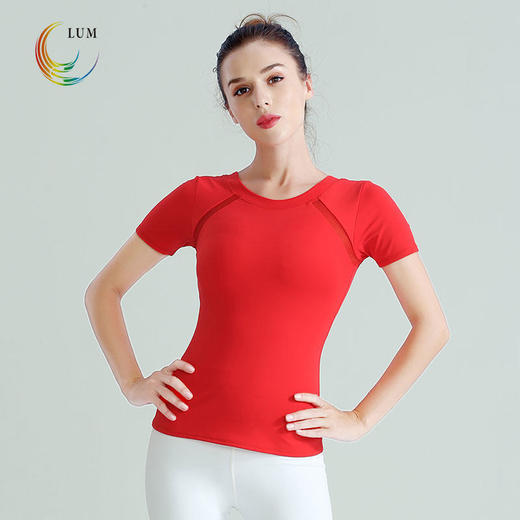 露檬瑜伽新款裸感系列瑜伽服短袖（含胸垫）LUM39123 商品图2