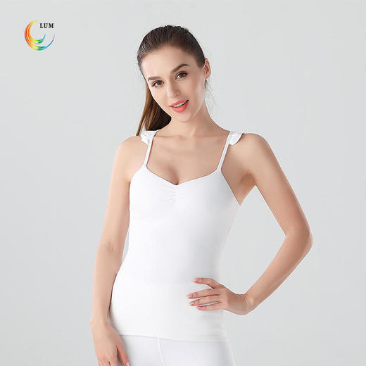 露檬瑜伽服裸感瑜伽背心双面磨毛面料含胸垫LUM29605 商品图0