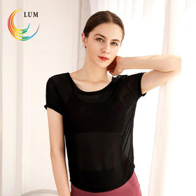 LUM29206露檬2020新款运动瑜伽纱质短袖罩衫