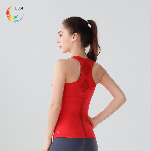 露檬瑜伽服裸感瑜伽背心锦纶面料含胸垫LUM29275 商品图3