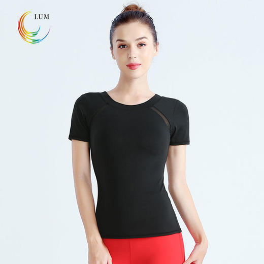 露檬瑜伽新款裸感系列瑜伽服短袖（含胸垫）LUM39123 商品图3
