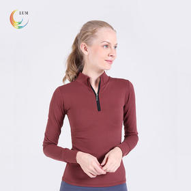 LUM39112露檬瑜伽长袖双面磨毛面料裸感（含胸垫）