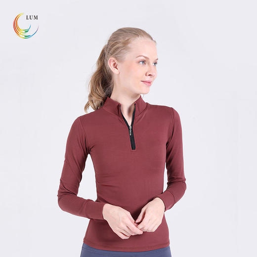 LUM39112露檬瑜伽长袖双面磨毛面料裸感（含胸垫） 商品图0