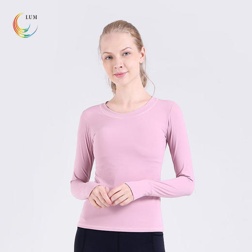 LUM39062露檬瑜伽长袖双面布轻薄裸感（含胸垫） 商品图1