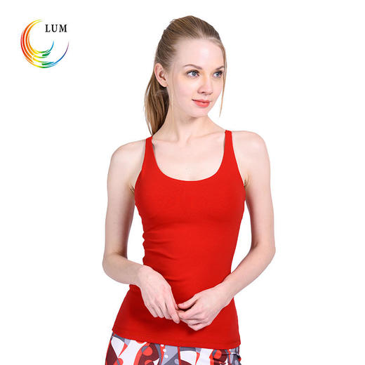 露檬瑜伽吊带背心女专业瑜伽服美背上衣速干衣含胸垫LUM8267 商品图2