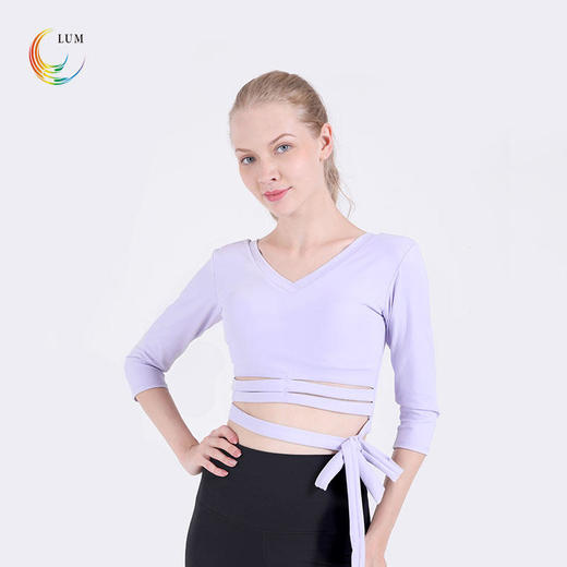 LUM39332露檬瑜伽长袖双面磨毛面料裸感（含胸垫） 商品图1