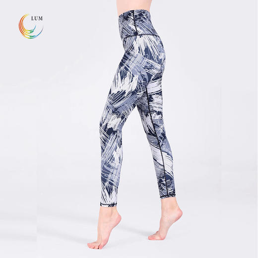 LUM99005露檬秋冬新款瑜伽印花长裤双面磨毛面料裸感 商品图1