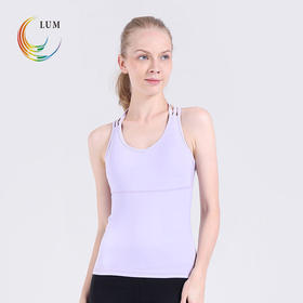 LUM29107露檬新款瑜伽背心锦纶面料裸感亲肤（含胸垫）