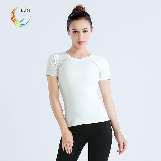 露檬瑜伽新款裸感系列瑜伽服短袖（含胸垫）LUM39123 商品图1