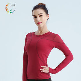 露檬瑜伽新款裸感系列瑜伽长袖LUM39106（轻薄含胸垫）