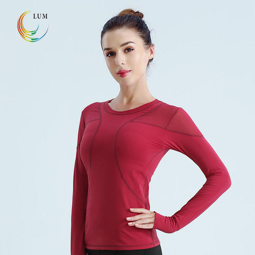 露檬瑜伽新款裸感系列瑜伽长袖LUM39106（轻薄含胸垫） 商品图0