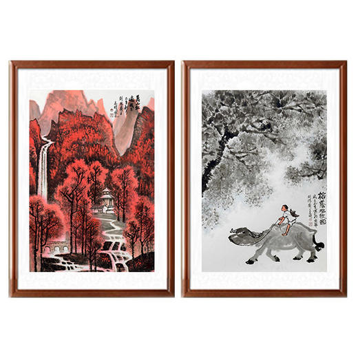 侯志明《可染双绝图》68*100cm*2 山水竖幅作品 办公室/客厅/书房挂画 商品图1