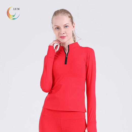 LUM39112露檬瑜伽长袖双面磨毛面料裸感（含胸垫） 商品图3