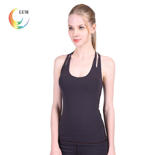 露檬瑜伽吊带背心女锦纶瑜伽服速干衣含胸垫LUM8266 商品图3