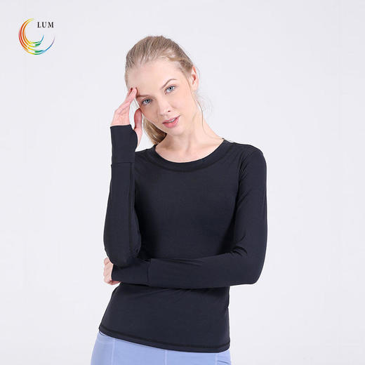 LUM39062露檬瑜伽长袖双面布轻薄裸感（含胸垫） 商品图2