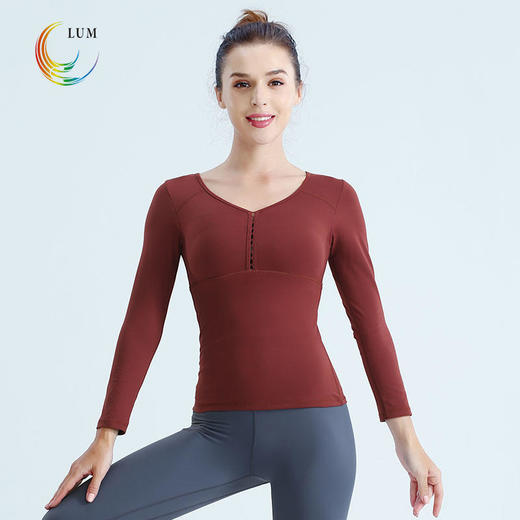 露檬瑜伽新款裸感系列瑜伽长袖LUM39107（含胸垫） 商品图1