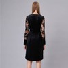 黑色进口蕾丝拼接高腰满天星丝绒针织连衣裙 商品缩略图3