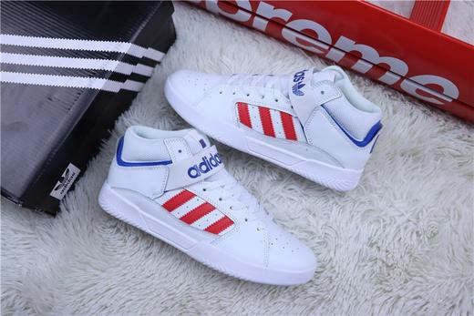 【真标 三叶草板鞋系列】阿迪达斯/Adidas 阿迪高帮板鞋 白红蓝 商品图1