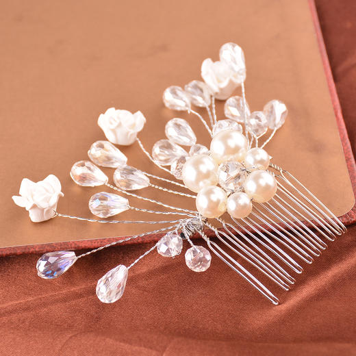 时尚手工精制百搭珍珠水晶插梳发饰xr-a0108ys00197