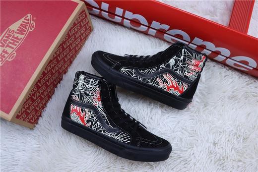 VANS 万斯高帮板鞋 黑红 商品图0