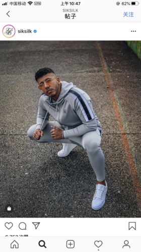 英国单高街 SIKSILK 加绒卫裤 连帽卫衣 套装 WY408/WK365