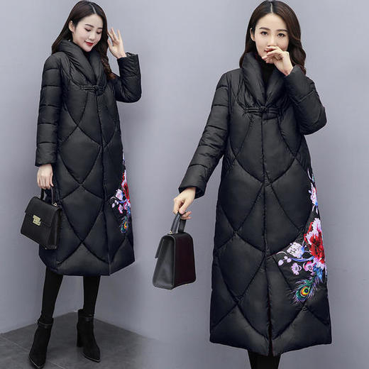 WZNH-SYG923时尚潮流个性民族风印花过膝长款宽松休闲 商品图2