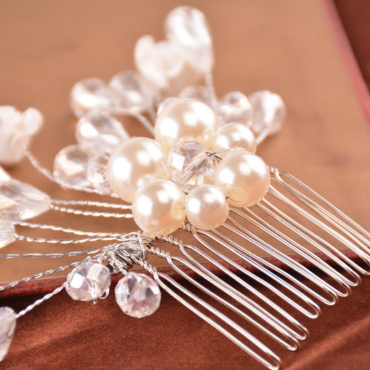 时尚手工精制百搭珍珠水晶插梳发饰xr-a0108ys00197