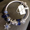 【品牌授权 全国联保】纯银珠子蓝色雪花吊坠琉璃蛇骨成品手链 商品缩略图0